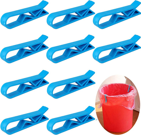 Melostu 20Pcs Plastic Kitchen Garbage Bin Clip, Washroom Trash Can Bag Clips, Waste Basket Garbage Bin Clamp,Rubbish
