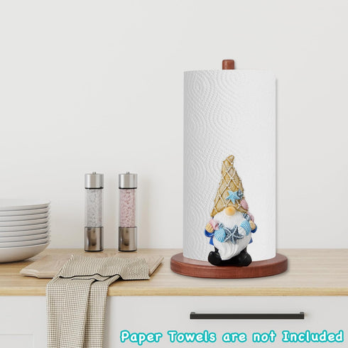 Countertop Home,4 Ocean Gnome Decorative Paper Towel Holder,Coastal Kitchen Decorative,Cute Gnome Wooden Paper Towel