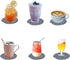 6 Pcs Woven Braided Coasters for Drinks, Absorbent Modern Dining Room Decor, Housewarming Cup Mat (Navy Blue)