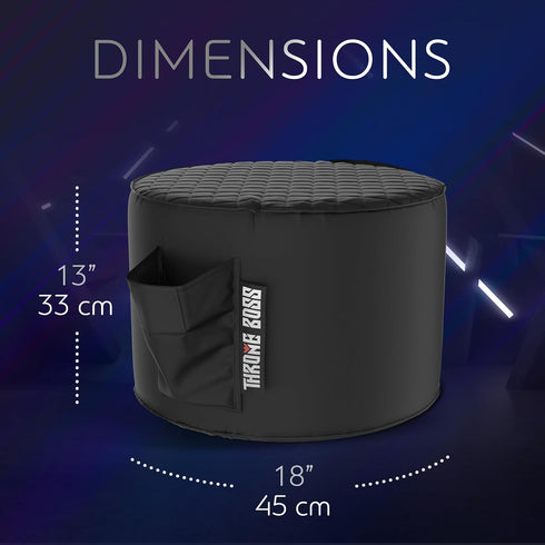 Throne Boss Gaming Footstool - Cover ONLY No Filling - Matching Bean Bag Chair Pouf/Ottoman - Round Gamer Foot Stool