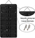 AROUY Sunglasses Organizer with 16 Felt Slots, Dust Proof Wall Pocket Glasses Holder, Black, Sturdy Rope and Metal Hook