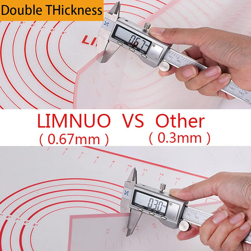 Silicone Baking Mat, Non Stick Rolling Dough with Measurements for Pie Pizza Cookies