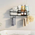 PowerKing 2 Over The Toilet Storage Shelf, Bathroom Organizer Rack with Hooks, No-Drill, Rust-Resistant Steel, Toilet