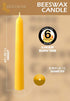 Hyoola 6" Beeswax Taper Candles, 6 Hour Burn Time, Yellow Beeswax Candles, 2 Pack