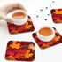 Nameapo Set 6 Autumn Fall Leaves Coasters for Drinks Leather Coasters of for Coffee Table for Housewarming Kitchen Bar
