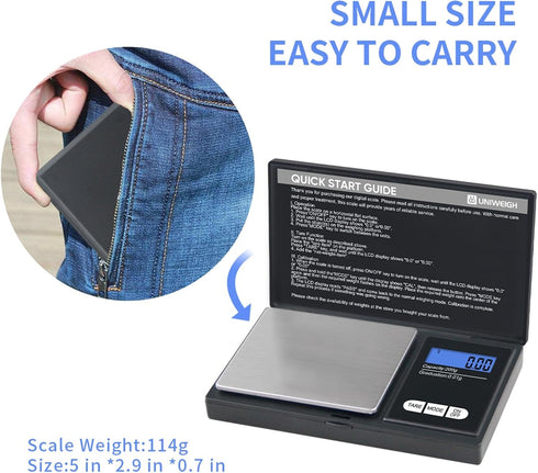 Digital Gram Scale, 200g 0.01g/0.001oz Weight Scale for Grain, Gold, Jewelry, LCD Display, Tare, Auto Off