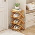 Closet, 4 Foldable Shoe Rack, Bamboo Vertical Shoe Organizer Tall for Small Spaces. Multifunctional Narrow Shoe Shelf