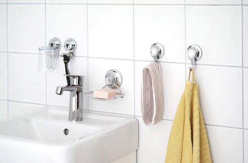 Bath Beyond Suction Cup Hooks (2 Pack) - Heavy Duty Organizer for Kitchen, Bathroom, and Shower