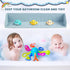 Annana Bathtub Splash Guard for Tub, Silicone Bathtub Caddy Tray with Play Shelf, Kids Bath Tub Shelf and Organizer
