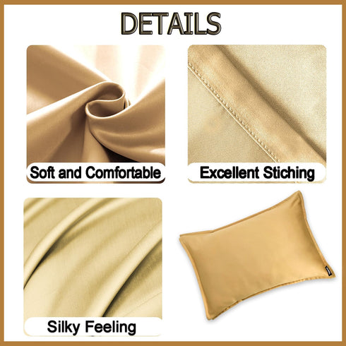 Copper Pillowcase with 100% Copper Oxide Fiber, Silk Like Soft Pillow Cover (18.5 in × 27.5 in), Prevents Crow's Feet &