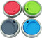 Reusable Food Grade Silicone Sip Lid Kit with Stainless Steel Rings for Mason Jars, Pack of 4 Sets (Wide Mouth)