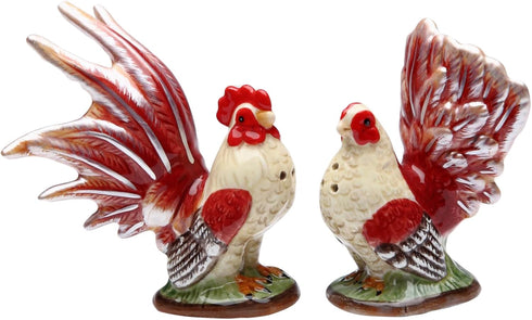 Appletree Design 31968 A Day in the Country Rooster Salt and Pepper Set, 4-3/8-Inch