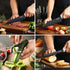 Keewah 19 Pieces Kitchen Knife Set, 15 Stainless Steel Knives with Wood Texture Handle & Acrylic Stand