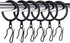 Hotop 30 Pcs Metal Drapery Curtain Rings - 0.98/1.26/1.65 inch Interior Diameter with 30 Pcs Drapery Pin Hooks (Black)