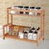 Ufine 2 Tier Bamboo Spice Rack Organizer Kitchen Countertop Storage Shelf Free Standing Holder for Various Bottles,