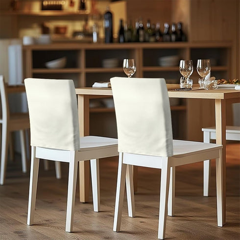 Set 6 20 19 Inch Ivory Cover for Chair Back Dining Chair Covers of Soft Chair Back Covers Stretchable High Back Chair