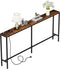 Nouva 70 Inch Narrow Console Table with Outlet, Sofa Table with Charging Station,