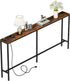 Nouva 70 Inch Narrow Console Table with Outlet, Sofa Table with Charging Station,