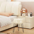 12.6" D12.6" W17.32" UHBD036W YMYNY Vanity Stool Chair, Pumpkin Style Faux Leather Stool, Pouf Couch Stool, Modern