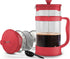 Utopia Kitchen 12 Ounce French Press Coffee Maker, Heat Resistant Borosilicate Coffee Pot for Camping Travel Gifts, Red