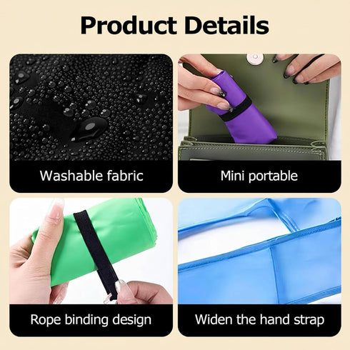 Criyar Washable Reusable Grocery Bags, Foldable Reusable Shopping Bags, Polyester Tote, Pocket Size Carrier