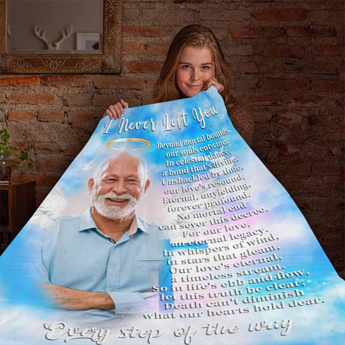 AOFUN Custom Memorial Blanket with Photos, Personalized Blanket in Loving Memory, Custom Picture Blankets for Loss