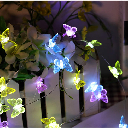 Butterfly String Lights,Twinkle Lights 8 Lighting Mode Waterproof 21.1ft 40 LED USB