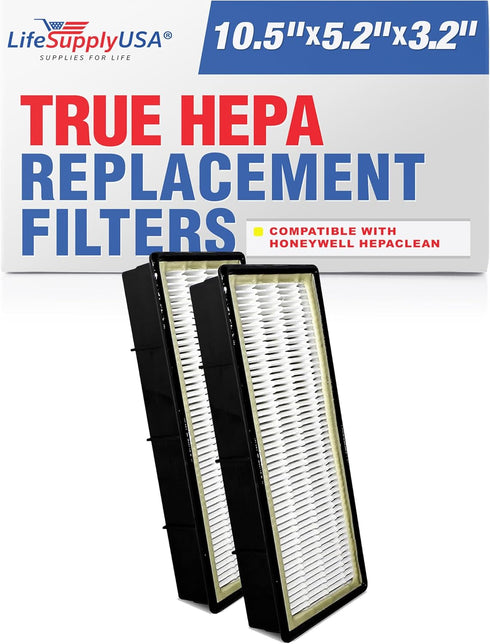 LifeSupplyUSA True HEPA Filter Replacement for Honeywell HEPAClean HRF-C2, Filter C Air Purifier (2-Pack)
