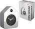 Fisura Travel Alarm Clock Chrome. Silent Analog Clock with Non-Ticking Mechanism, Small Original