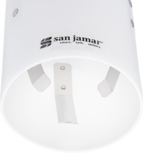 San Jamar Medium Cup Dispenser for 4-10 Oz. Cups, White Plastic, 16 Inches, Flip Cap for Restaurants