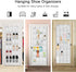 Over The Door Shoe Organizer - 2 Pack with 24 Pockets and Hooks for Space Saving, White