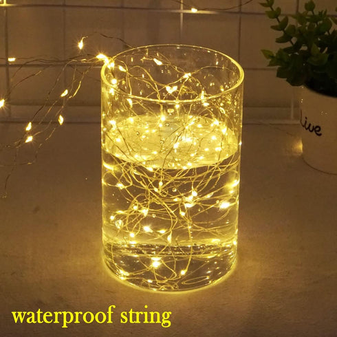 Twinkle Fairy Lights Battery Powered 20 LED on 7.2feet Silvery Copper Wire for DIY Wedding Party Decor (Warm White)