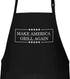 Funny BBQ Apron for Men - Make America Grill Again, Adjustable Large Size, Poly/Cotton with 2 Pockets
