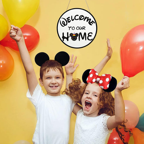 19Pcs Cute Mouse Interchangeable Seasonal Welcome Door Sign - Front Door Decor for Farmhouse