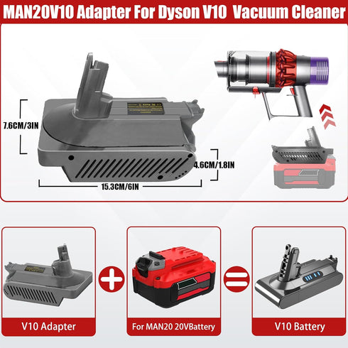 V10 Battery Adapter Compatible with Craftsman 20V Battery for Dyson V10 Animal Motorhead Vacuum