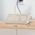 Digital Alarm Clock with Wooden LED Time Display, 3 Alarm Settings, Humidity & Temperature Detect