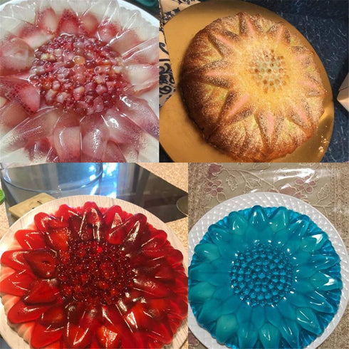 9.8'' Sunflower Birthday Cake Mold Silicone Baking Molds for Party Cake, Dessert, Tart, Pie, Flan