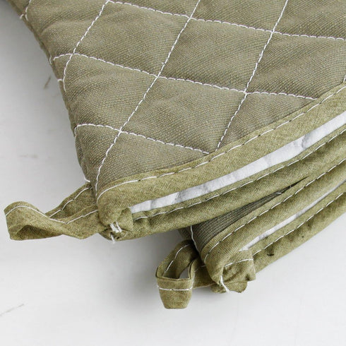 New Star Foodservice Oven Mitts Set of 2, Olive, Flame Retardant, 17-Inch, Up to 400F