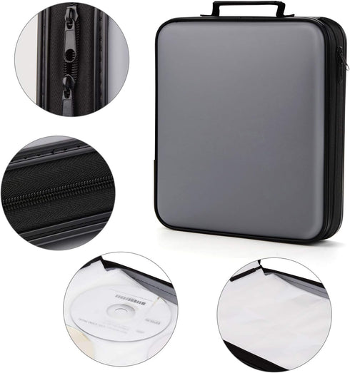 DVD Storage CD Case Holder: 160 Capacity CD Sleeves Black Disc Cases Binder for Car, Large DVD Wallet for Movies