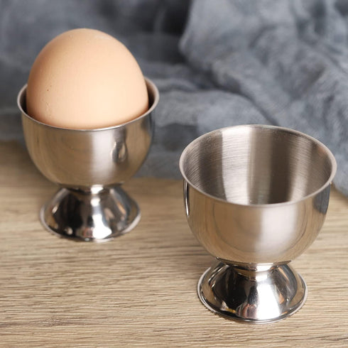Leegg Set 12 Egg Holder Cup of Egg Cups for Soft & Hard Boiled Eggs Stainless Steel Egg Holders Kitchen Tool