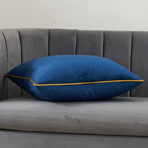 Avigers 20 x 20 Inches Navy Blue Solid Cushion Case, Luxury European Throw Pillow Cover for Couch Bedroom
