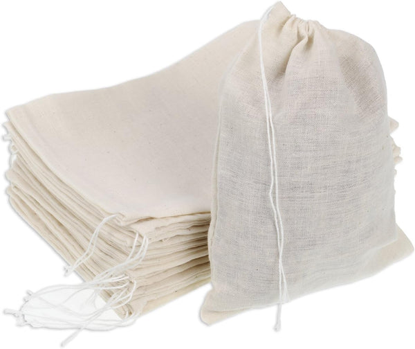 Pangda 30 Pack Cotton Muslin Drawstring Bags for Gifts (5 x 7 Inch)
