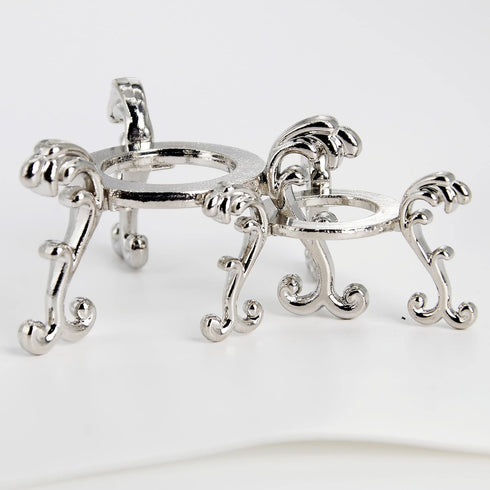 Set 2 of Silver-Plated Crystal Ball Stands for Air Plants