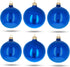 Set of 6 Glossy Blue Glass Ball Christmas Ornaments, 3.25 Inches
