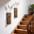 2 Pack Heiple Wood Glass Wall Sconces, Farmhouse Planters for Indoor Plants, Rustic Decor for Living Room, Hanging Vase