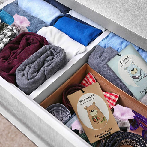 14 Packs Scented Sachets for Drawers and Closets, Lavender, Rose, Jasmine, Ocean, Vanilla, Sandalwood, Gardenia