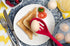 Silicone Nonstick Slotted Spoons Set, 2 High Heat Resistant Cooking Baking Spoons for Stirring, Mixing, Serving, Red