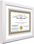 Creative 7x9 White Diploma Frame with Glass Easel, Wall Hangers, Holds 10x12 Media without Mat