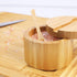 HTB Bamboo Salt Cellar with Mini Spoon, Kitchen Salt Box with Swivel Magnetic Closure Lid, Round Salt Container