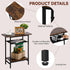 Tedheve 3-Tier Side Table for Living Room, Narrow End Table for Small Spaces with Wide Storage Tabletop,Rustic Brown